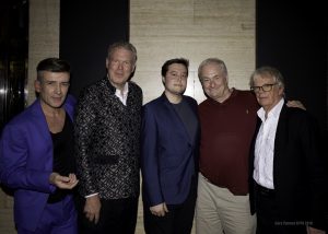 (l-r) Quiet Storm aka Dean Aslett, Andrew Eborn, RJ Gibb, Paul Gambaccini, Blue Weaver at The Bloomsbury Ballroom. Photo Gary Thomas Kypa